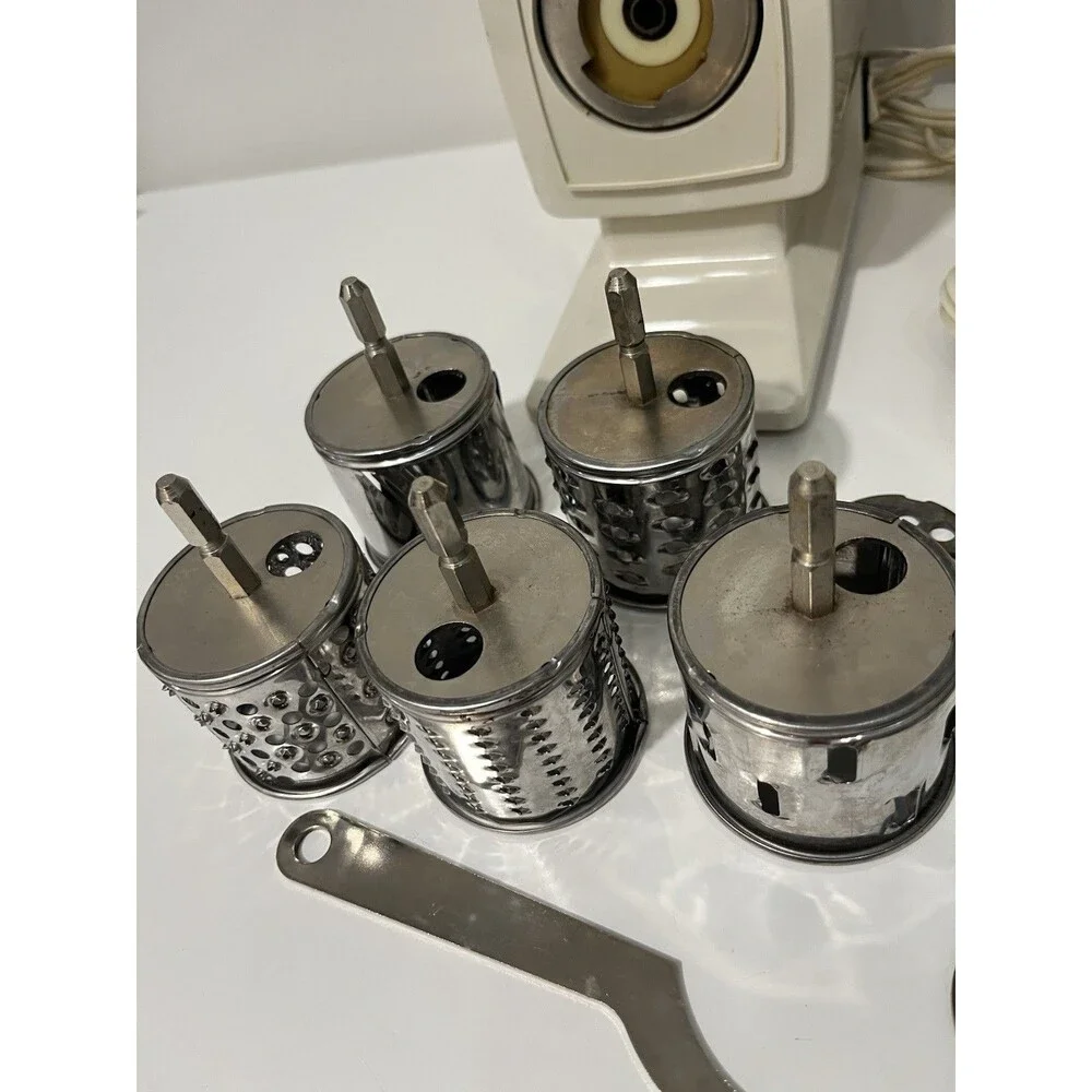 Vintage VTG Moulinex The Kitchen Works Deluxe Model 244 Tested Works Accessories